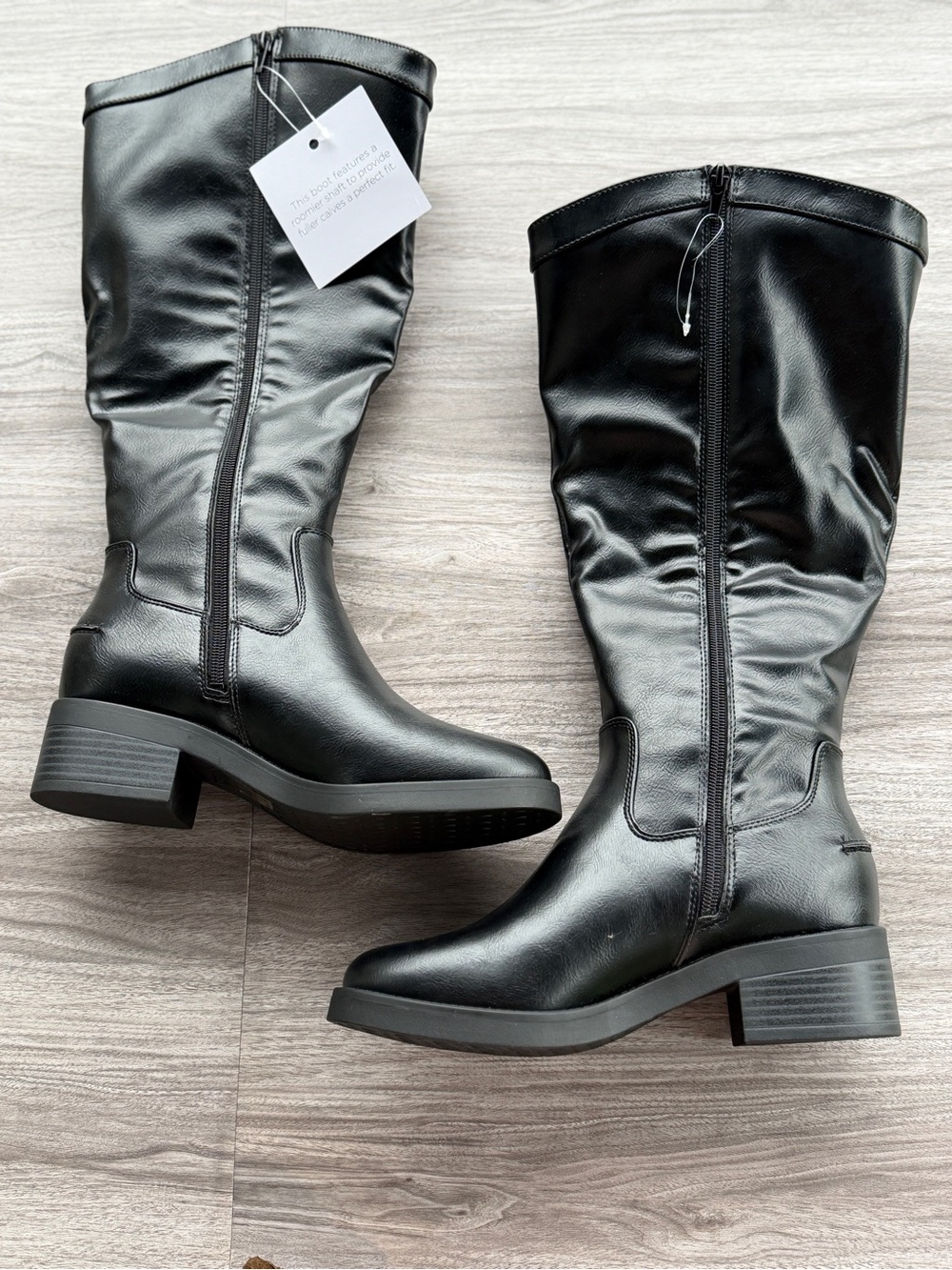 LifeStride Bridgett Wide Width Wide Calf Black Riding Knee High Boots Size 7W